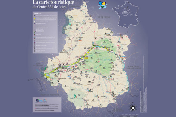 La carte touristique du Centre-Val de Loire