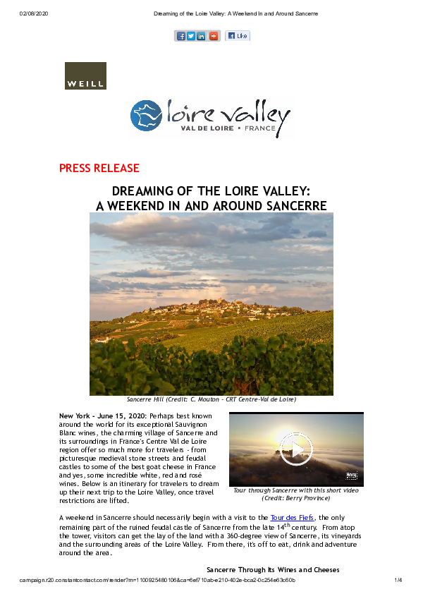Dreaming of the Loire Valley : a weekend in and around Sancerre