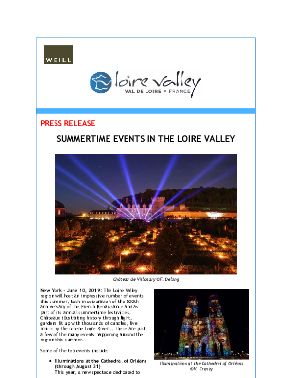 Summertime events in the Loire Valley